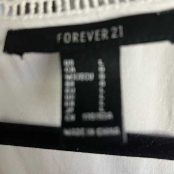 Forever 21 white coverup embroidered swim dress tie sleeves chic button down - Picture 2 of 6